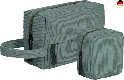 JILIYOTE Kosmetiktasche Damen Set - Cord Kulturtasche, Kosmetikbeutel, Make-up Tasche