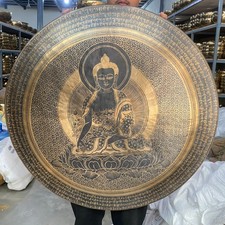 35 cm Traditional Brass Gong with Wooden Mallet – Rich Resonant Tone