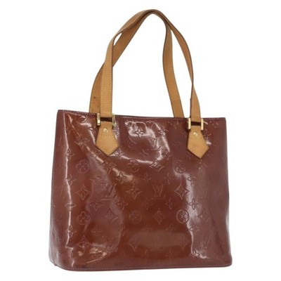 LOUIS VUITTON Monogram Vernis Houston Hand Bag Purple Viole M91093 Auth 172677