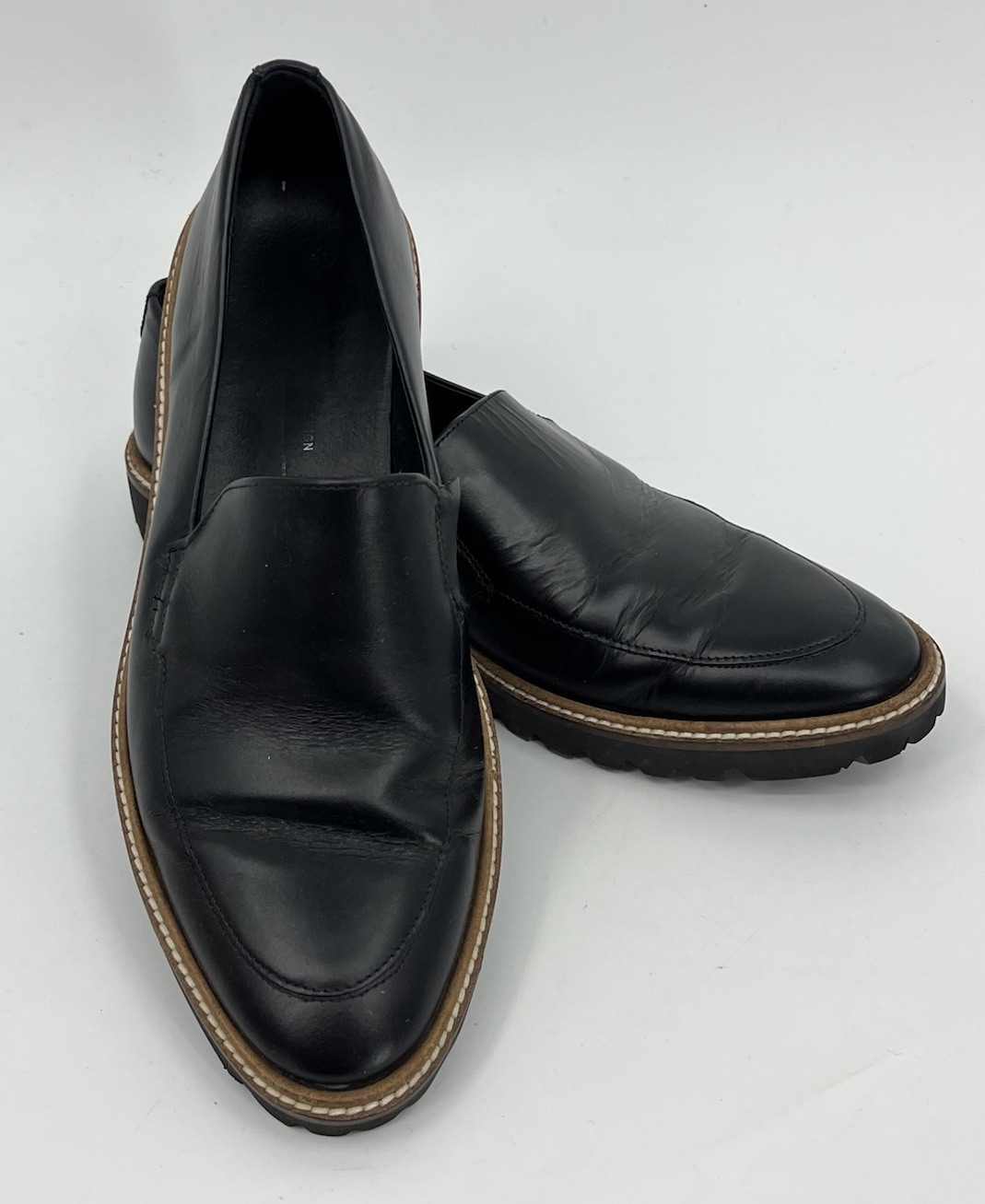 SAOLA Mocassino donna Ecco inciso sartoriale nero suola a strappo taglia EU 38 US 7 5