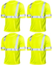 JaGely 4 Pcs Reflective Safety Shirts Short Sleeve High Visibility Hi Vis T-s...