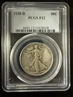 1938-D 50C Walking Liberty Half Dollar PCGS F12