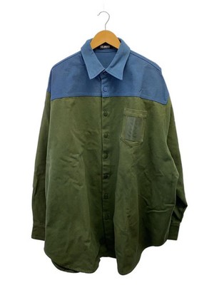 RAF SIMONS 22AW Oversized Bicolor Denim Shirts Bicolor Denim Shirt L With Stains