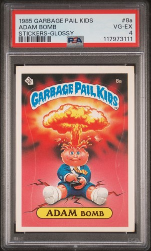 1985 Garbage Pail Kids Stickers #8a Adam Bomb Stickers-Glossy PSA 4