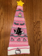 new Hello Kitty and Friends pink knit Christmas Santa hat official Sanrio