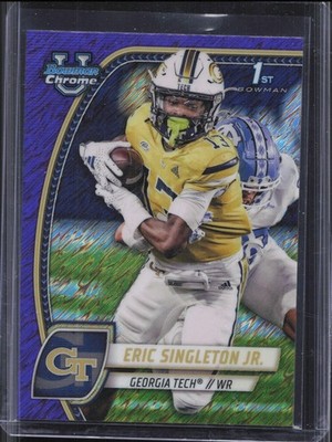 2024 Bowman Chrome U Eric Singleton Jr #71 1st Purple Shimmer Refractor 