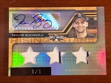 2008 Topps Triple Threads Rising Stars Platinum 1/1 Taylor Buchholz (Stars) Auto