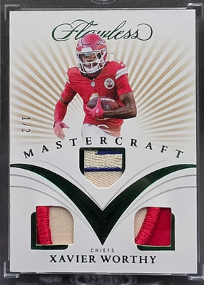 🔥 2025 XAVIER WORTHY PANINI FLAWLESS MASTERCRAFT EMERALD 3-PATCH 1/2 #M-XWY 🔥