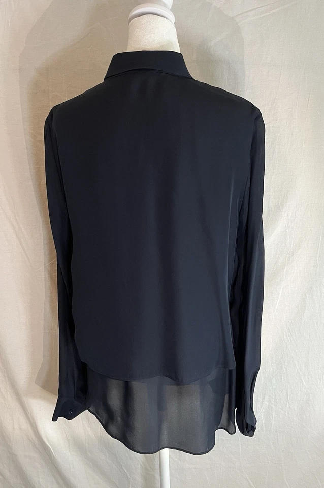 Camisa Theory Mujer Manga Larga, Azul Marino Talla L Nueva Sin Etiquetas Foto 3 de 4