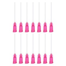 50 piezas agujas dispensadoras 25G, tubo de aguja de pegamento de acero de 1,5" aguja flexible roja