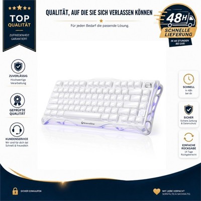 GravaStar Mercury K1 Mechanische Gaming Tastatur Weiß Aluminium RGB Hot-Swap