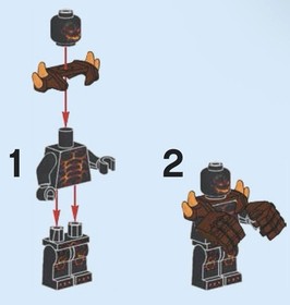 Lego Nexo Knights Minifigure Aaron Fox Legs, Moltor Body, Flame Thrower Legs