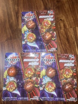 Bakugan Bounce Balls 4 Party Favors 2009 Spin Master Cartoon Network NOS 3 P