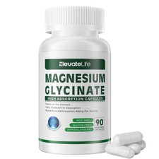 Magnesium Glycinate 400mg Chelated for High Absorption, Gentle - 90 Veggie Caps