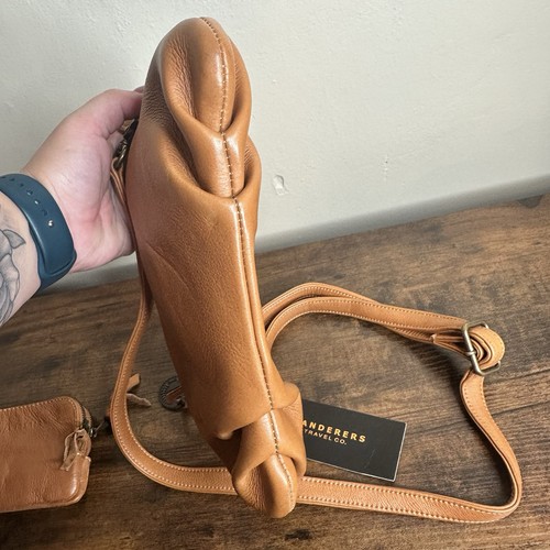 Neu mit Etikett Wanderers Travel CO Leder Umhängetasche mit Geldbörse klassisch braun Geldbörse - Bild 9 von 11