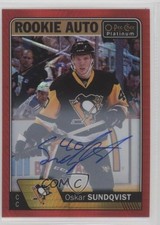 2016-17 O-Pee-Chee Platinum Rookie Red Prism 2/50 Oskar Sundqvist #R-OS Auto dz9