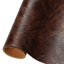 Caxilee Faux Leather Sheets for Craft One Roll Soft Textured 12' x 53', Brown