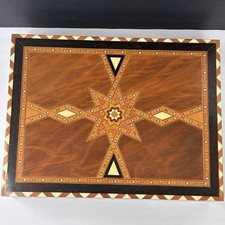 Scacchiera pieghevole vintage ANRI Toriart intarsiata intarsiata con conservazione set completo