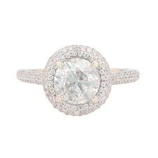 1.89ctw Round Cut Diamond Triple Halo Engagement Ring 14k White Gold Size 6.5