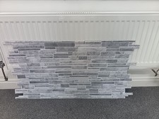 Modern Grey Stone Brick Wall Panelling Decorative PVC Plastic 3D Cladding Panels