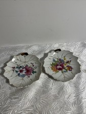 Lot Of 2Vintage Floral Leaf Shaped Trinket Dish Plate Viceroy China , Japan 4.5”