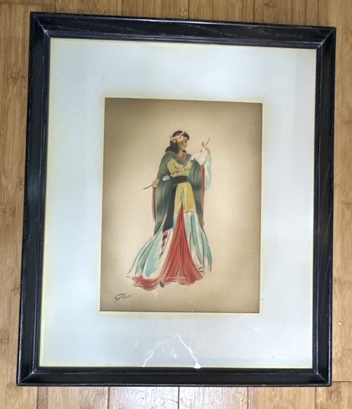 Original Artist  Vintage Gill Hawaiian Airbrush from California