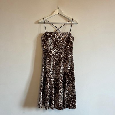 Roberto Cavalli VTG 2000 Bodycon Animal Print Mini Leopard Dress Size M Vintage