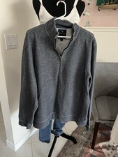 Brooks Brothers 100 Cotton 1/4 zip pullover sweater Men  s size XXL navy/gray