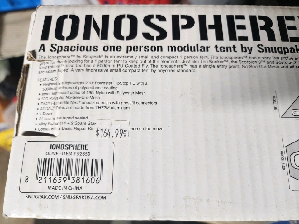 Snugpak Ionosphere 1-Person Tent - Green (92850) - Image 4 of 4