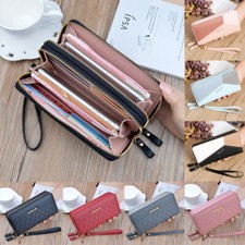 Women Lady Leather Clutch Wallet Long Purse Credit Card Phone Holder Zip Handbag