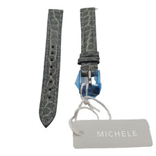 Genuine Michele 12mm Gray Alligator Leather Watch Band Strap New