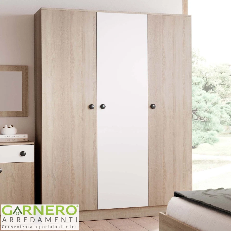 Camera da letto matrimoniale completa VIESTE rovere arredamento moderno design - Immagine 3 di 4