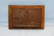 19C Gutta Percha Paperweight France Napoleon Battle Waterloo Soldiers Infantry