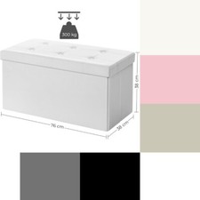 Pouf Contenitore Doppio in Tessuto o Velluto - Cassapanca 76x34x34h cm