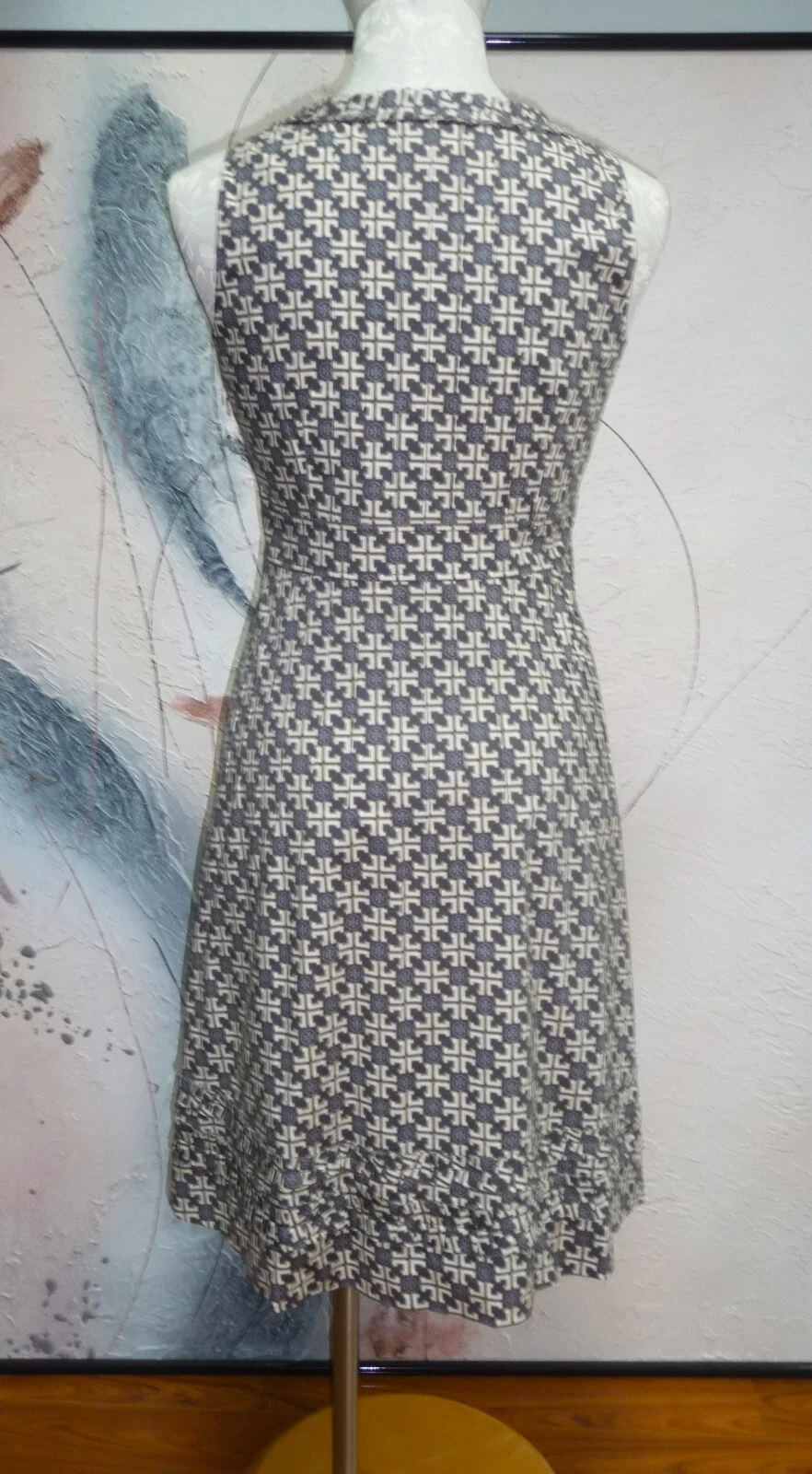 SPLENDIDO ABITO FODERATO IN COTONE SVASATO CON STAMPA LOGO TORY BURCH $395 TAGLIA 6