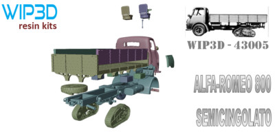 ALFA ROMEO 800 SEMI-TRACKED, resin model. 1/43   No. ref. 43005:   WIP3D