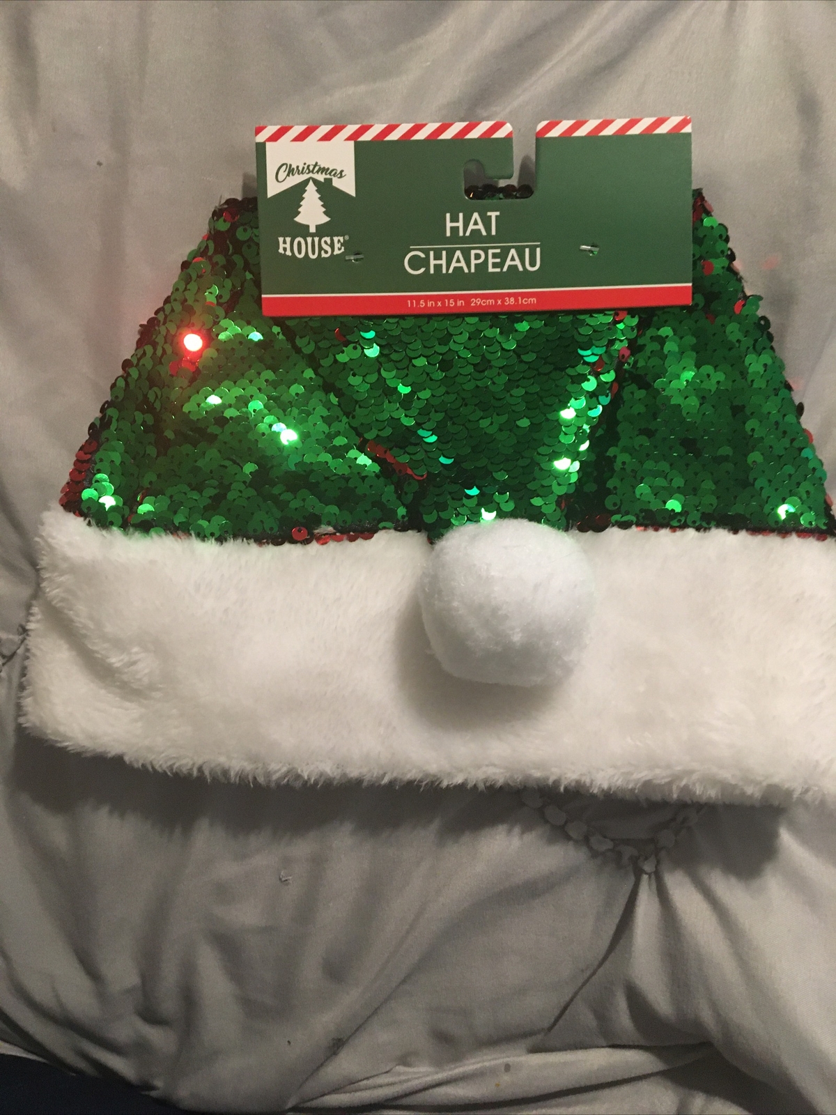 Santa Hat Red and Green Flip Sequin 