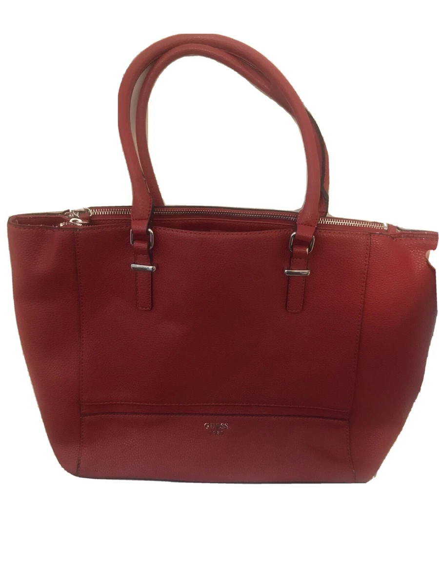Guess Red Vegan Leather Tote Bag Shoulder Bag Purse