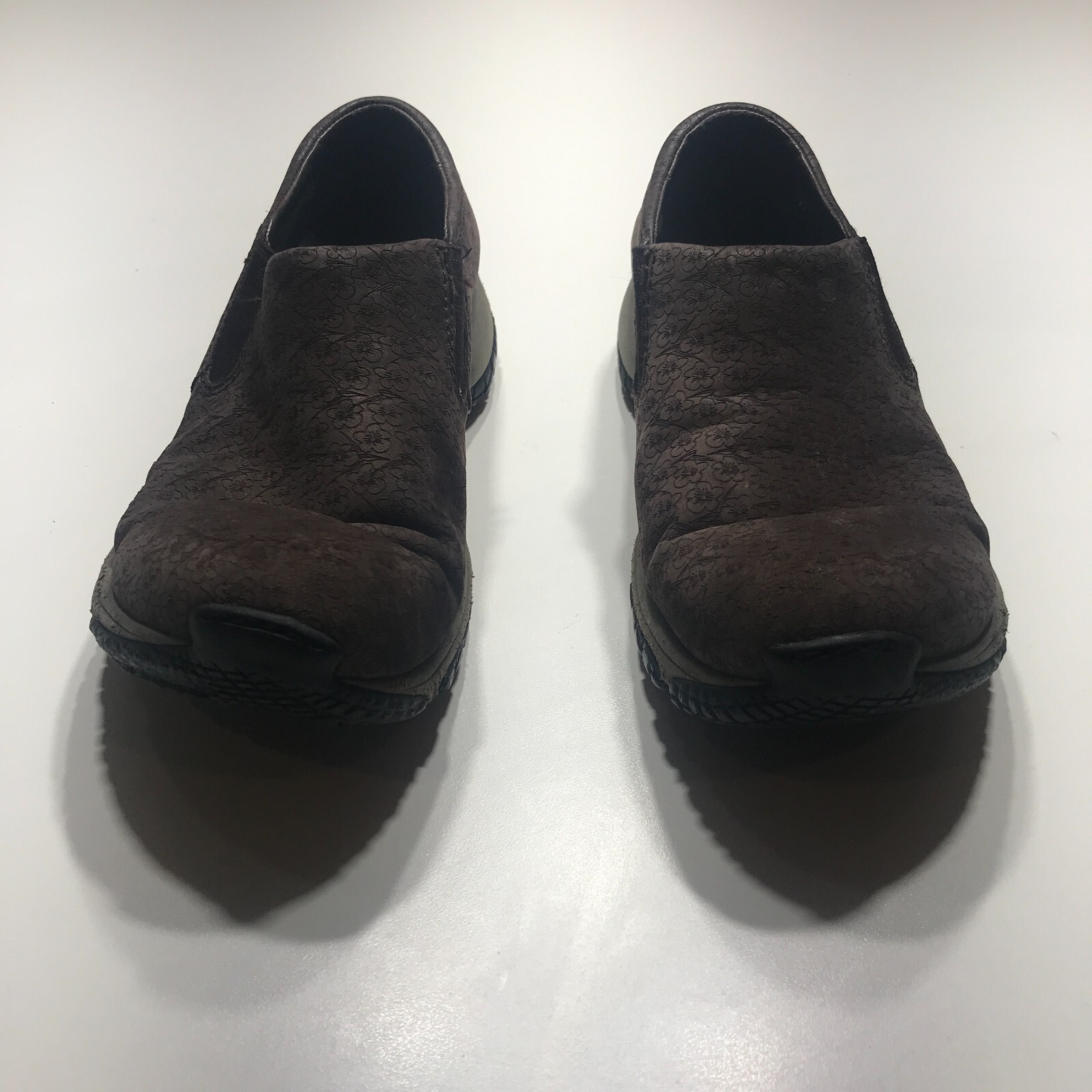 Mocassini Merrell Encore Moc scarpe donna taglia 9 marroni floreali in pelle