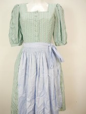 Salzburger Dirndl grün Seide mit Wienernaht wunderbares Dirndl mit Schürze Gr.40