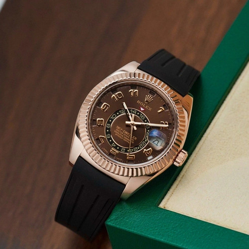 Rolex Sky-Dweller 18kt Saros Annual Calendar Dual Time Chocola...
