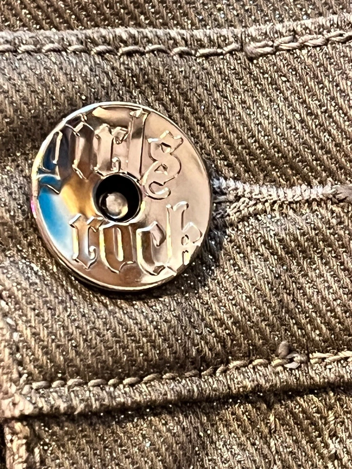 Falda vintage de niñas talla 10 Hannah Montana estrella de rock marrón con brillo Foto 3 de 4