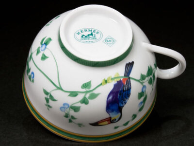 HERMES 陶器小物入れ　トゥカン Hermes Toucans Tea Cup Saucer Tableware Ornament 2 set Coffee