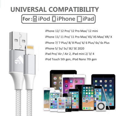 deleyCON 1m Lightning 8 Pin Cavo di Ricarica USB Cavo Dati Certificato MFI per Apple iPhone