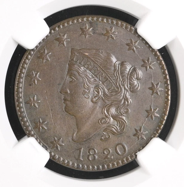 1820 LARGE CENT ~ N-13 LARGE DATE ~ VERY CHOICE UNCIRCULATED! NGC UNC DETAILS! - Image 2 of 4