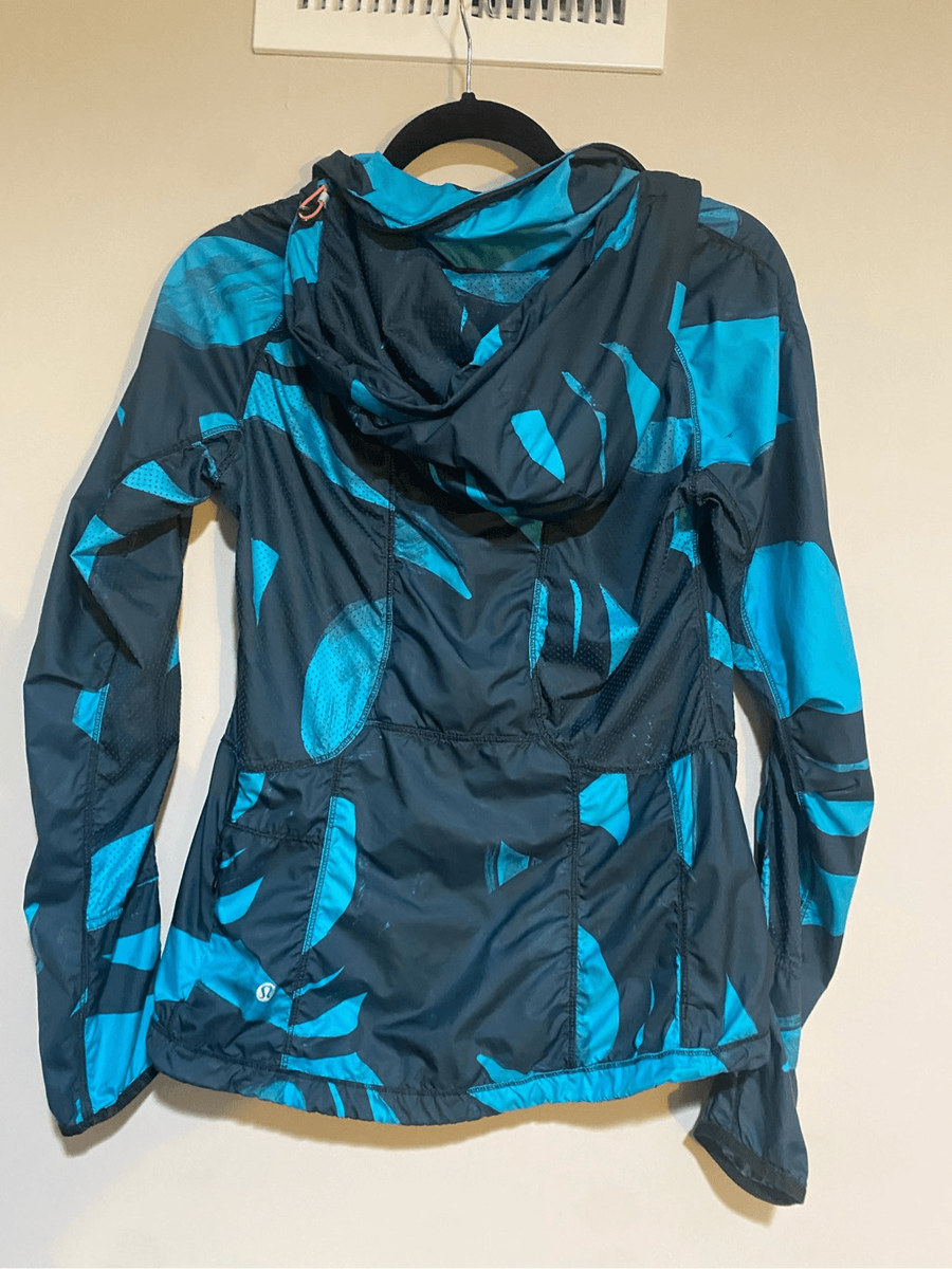 Lululemon Back Pack It Jacket Back Spin Stroke Peacock Blue Lululemon Back Pack It Jacket Back Spin Stroke Peacock Blue