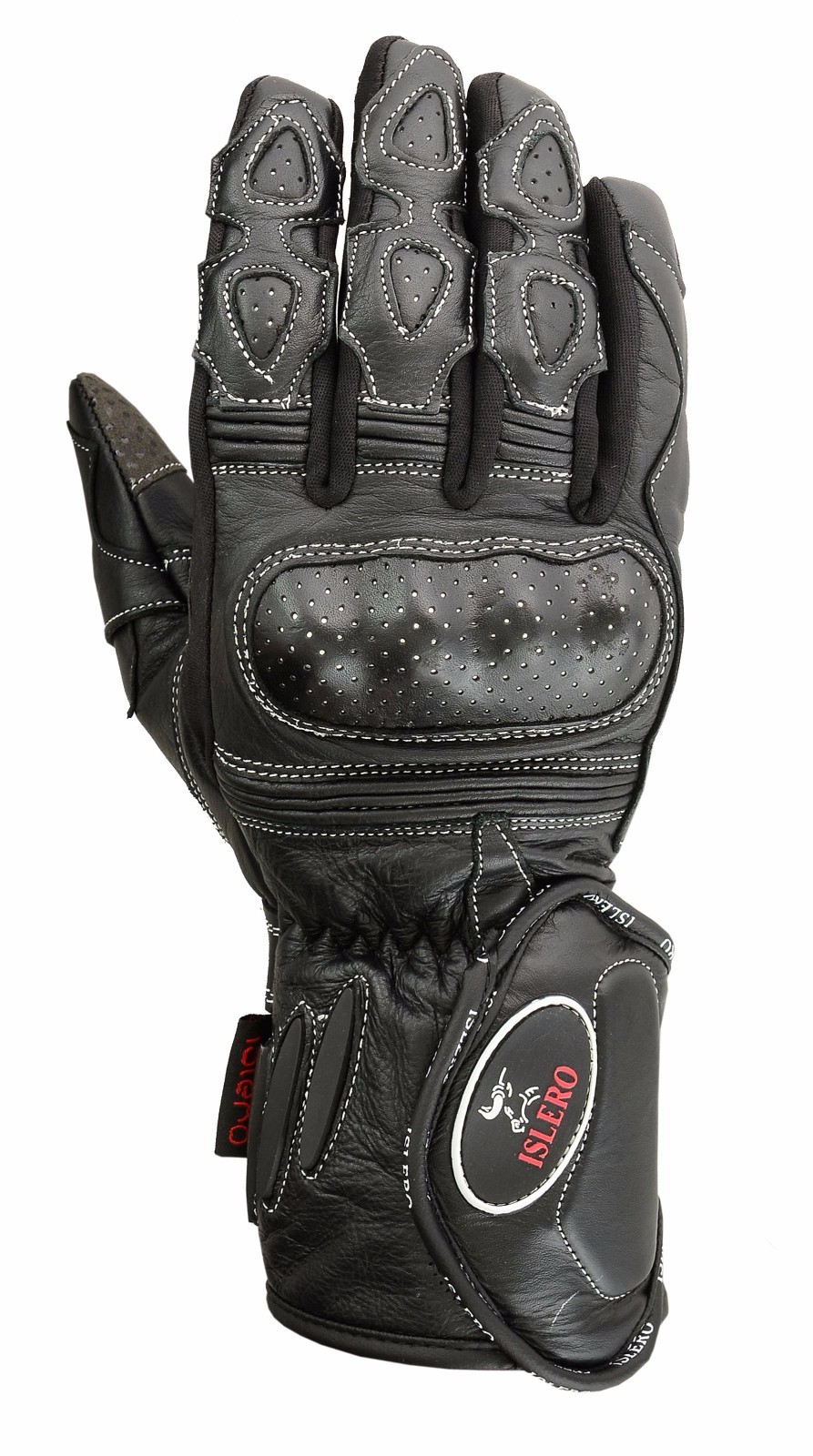 ISLERO Leather Thermal Winter Motorbike Motorcycle Gloves Carbon Fiber