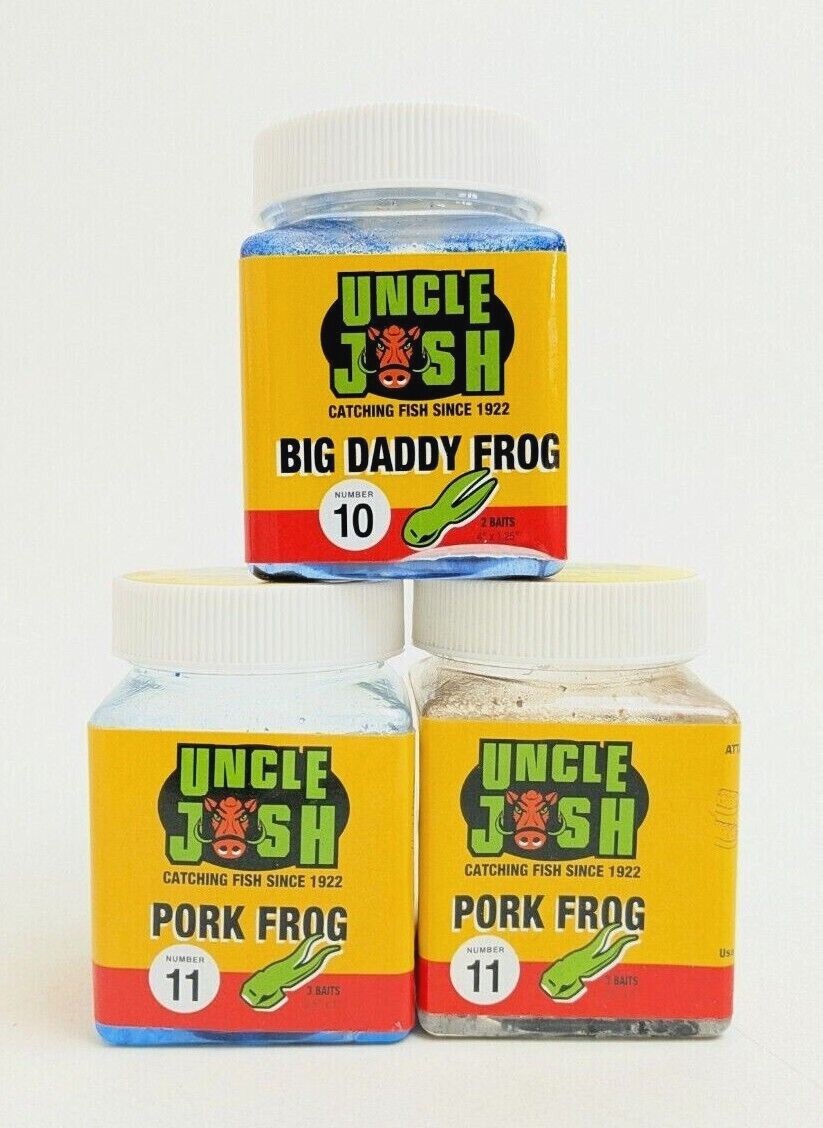 NEW Uncle Josh Pork Frog Jig Trailer Baits Black Blue Or Big Daddy