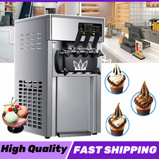 1200W Kommerzielle Softeismaschine Speiseeismaschine Eiscreme 3 Flavors 16-18L/H