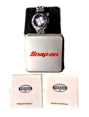 Snap-on Tools FOSSIL Watch in Tin ~ 2005 Old Stock ~ Needs Battery